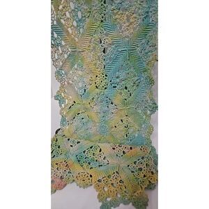 Hand-Dyed & Revived Vintage Crocheted Table Runner